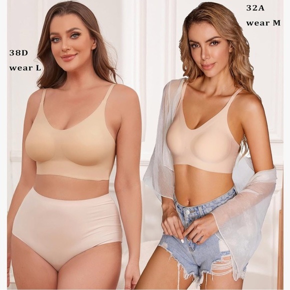 NWT 2 Pack Comfort Seamless Bra, Cross Back Adjustable Bralet, For Women A-C Cup - Picture 10 of 16